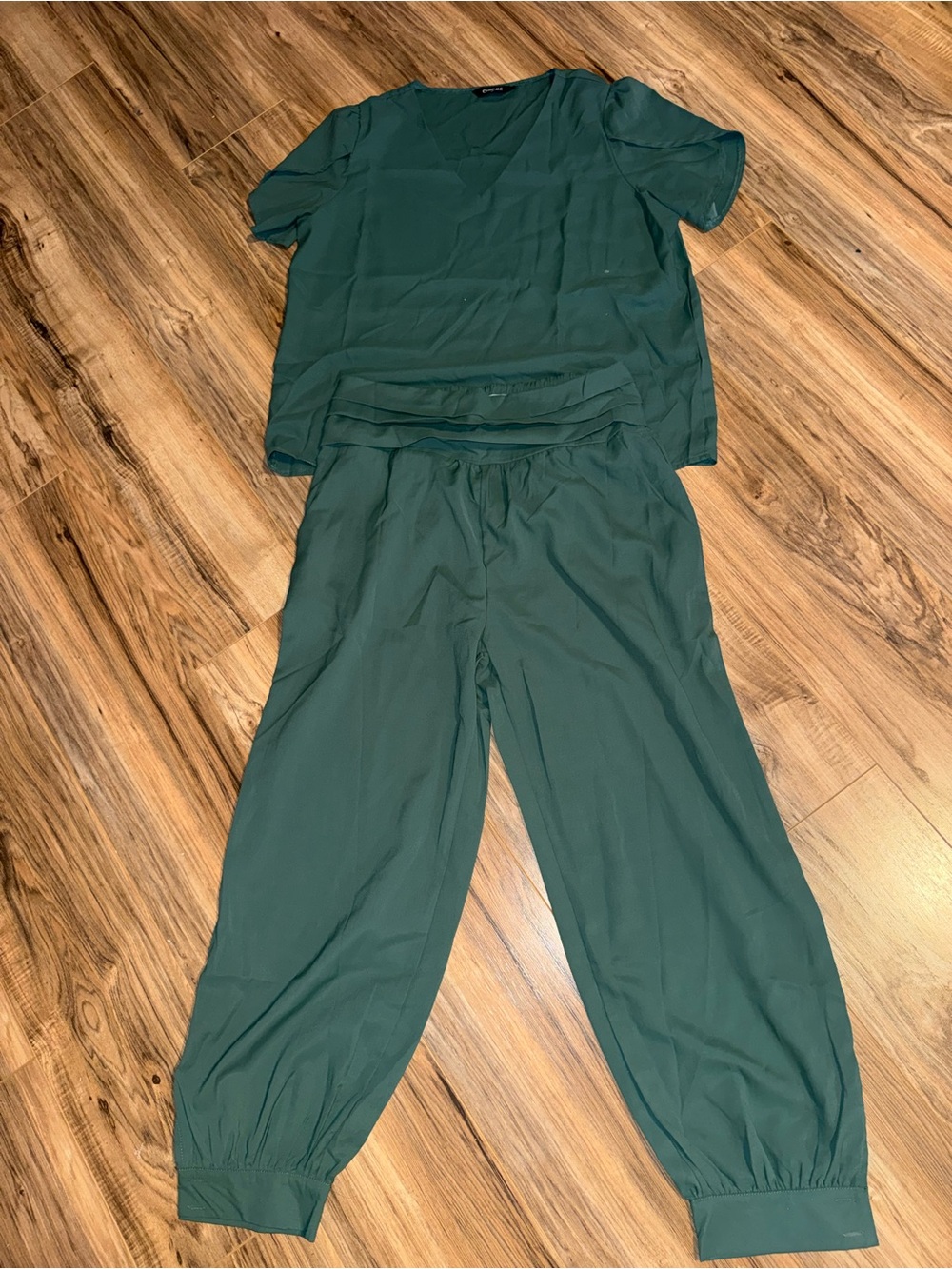 chicme Emerald Green Two-Piece work Set